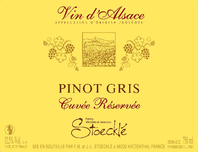 Pinot Gris "Cuvée Réservée" - Domaine Stoecklé - 75 cl